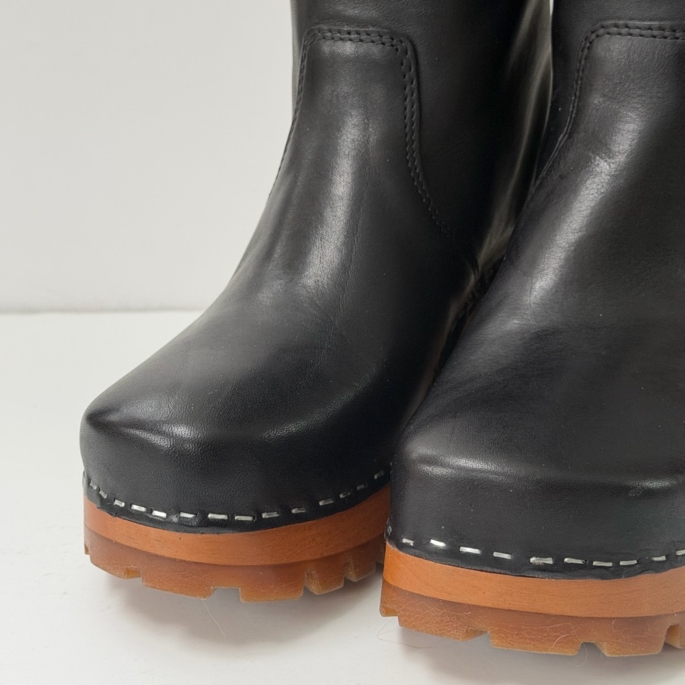Swedish Hasbeens Black Heeled Boots NIB - Picture 6 of 9